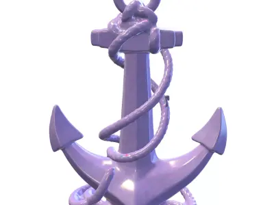 rusty anchor game reader Low-poly 3D model