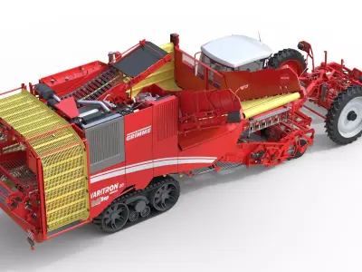 Harvester Grimme Varitron 470 Low-poly 3D model