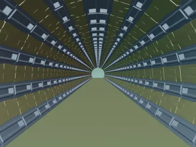 Sci-fi hallway Low-poly 3D model buy