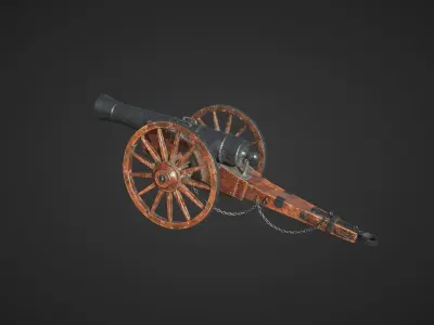 Medieval Cannon  Low-poly 3D model purchase