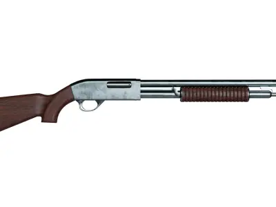 Pump Shotgun Low-poly 3D model buy