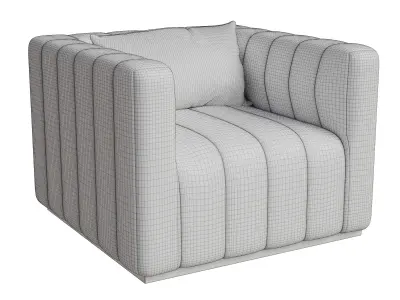 Stripe Rectangle Accent Chair 3D model