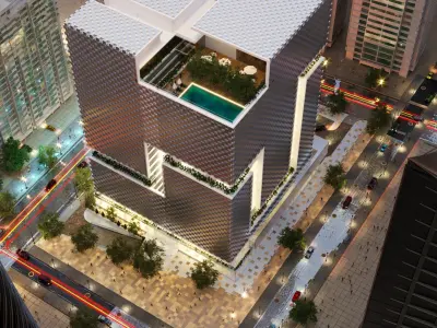 Tower in a city FULL Residential building Corona 3D model