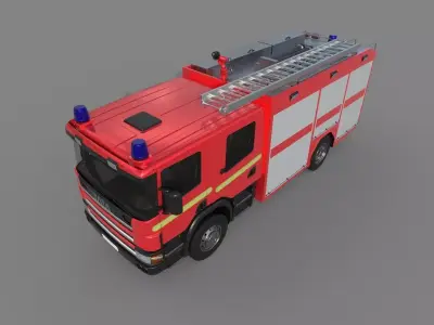 Fire Vehicle Low-poly 3D model