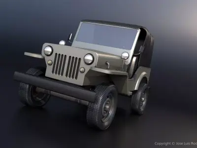 Military Jeep Low-poly 3D model from CGTrader