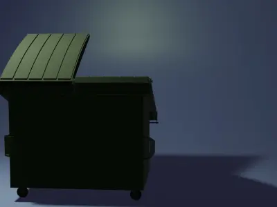 Low Poly Dumster trash bin Low-poly 3D model