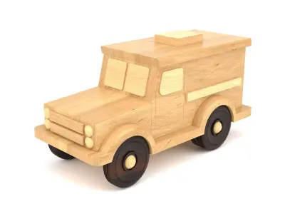 Wooden toy car 24 3D model
