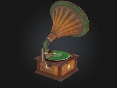 Gramophone Charm  Vintage Elegance in Sound and Style 3D model