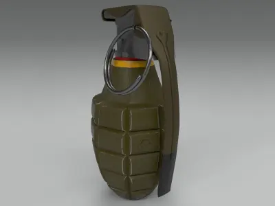 Hand Grenade Low-poly 3D model 4