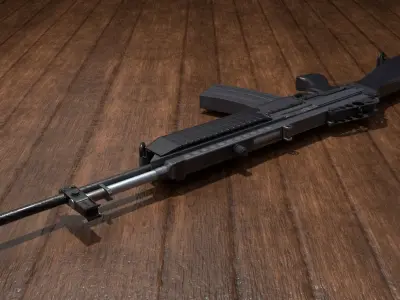 Stoner 63 ar Low-poly 3D model