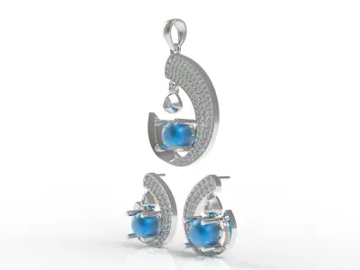Diamond Pendant Set 52 3D print model