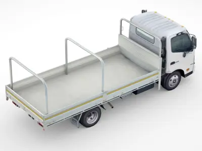 Hino 616 Hybrid Flatbed 2020 Low-poly 3D model
