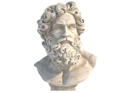 zues bust Low-poly 3D model