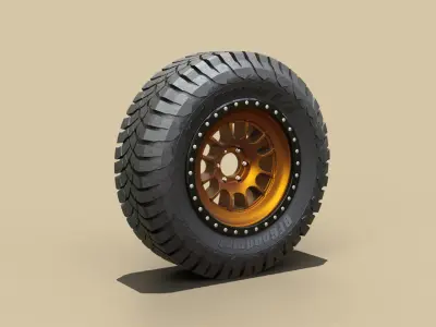 Off-Road SUV Wheel with BFGoodrich Mud-Terrain Tire 3D model
