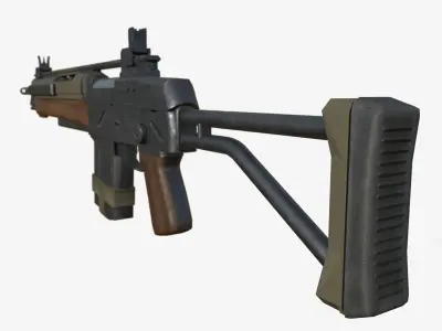 Assault Rifle Low-poly 3D model 4