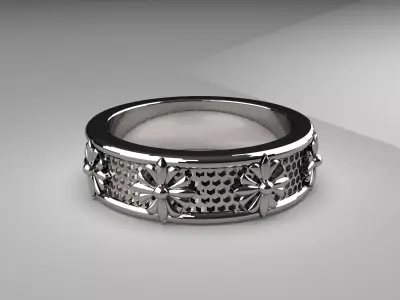 Flower band ring 3D model
