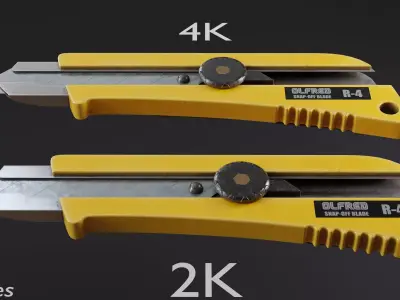 Yellow Box Cutter Knife 3D model