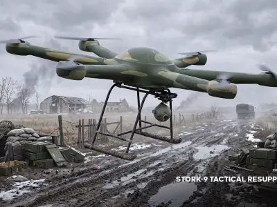 Stork-9 Tactical Resupply Drone Animated 3D model