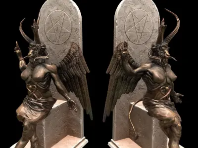 Statue of Baphomet Low-poly 3D model