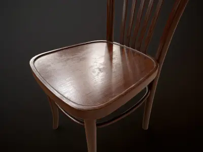 Vintage chair Low-poly 3D model