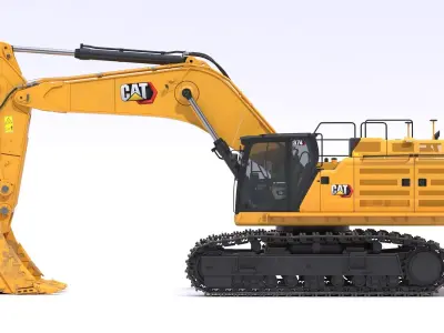 CAT Large EXcavators 374 Tier 4 Stage V Dirty 3D model