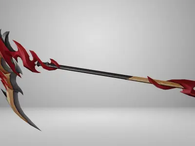 Futuristic Scythe Low-poly 3D model 6