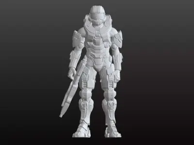 Futuristic Assault Warrior STL Elite Soldier 3D Model 3D print model