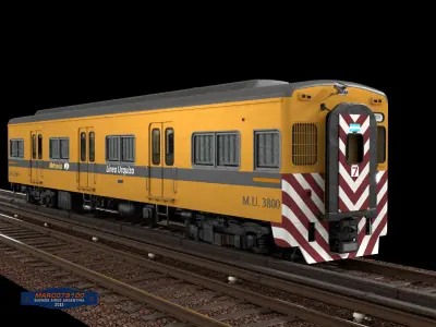 Toshiba Series 3800 EMU Train Low-poly 3D model