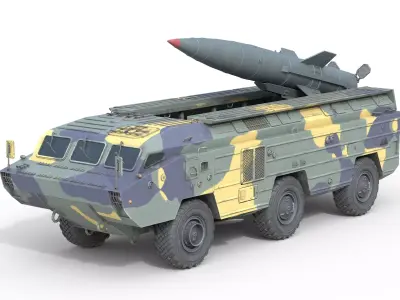 OTR 21 Tochka Tactical Ballistic Missile Low-poly 3D model