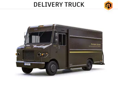 Delivery Truck Low-poly 3D model