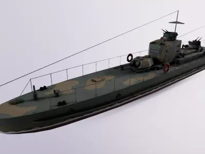 Small river armored boat project 1125 Low-poly 3D model