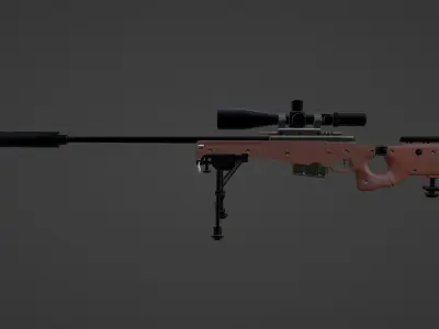 AWM Sniper Rifle Low-poly 3D model get