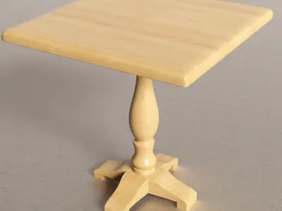 Cafe Bistro Wooden Table Free 3D model