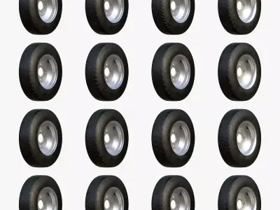Wheels Collection set of tires 3D model