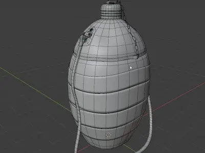 military flask Low-poly 3D model