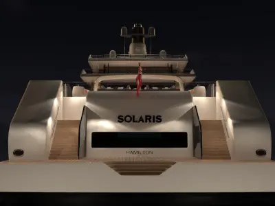 Solaris Explorer Yacht Night Scene 3D model