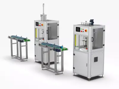 Automatic Plastic Packaging Motor Press Fitting Line 3D model
