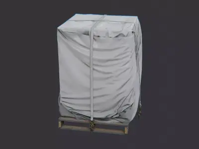 Tarped Industrial Crate on Wood Pallet Low-poly 3D model