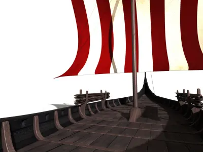 Oseberg Viking ship 2 Low-poly 3D model