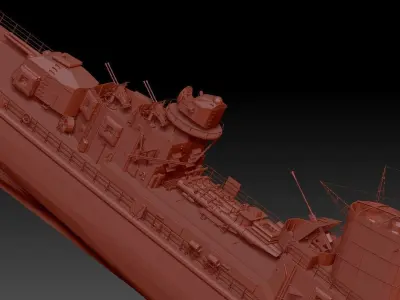 Destroyer z-52 Low-poly 3D model