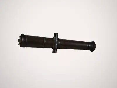 High-Detail Bronze Artillery Barrel - Optimized 3D Prop 3D model