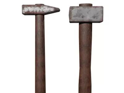 Hammer and chisel Free low-poly 3D model