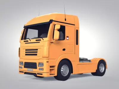 Generic Heavy Truck - Tractor - Head -- Semi Trailer 3D model