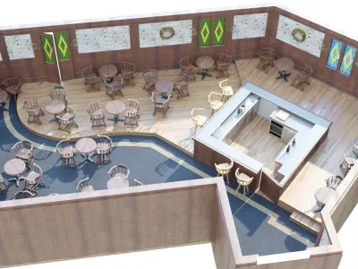 Pub scene 3D model