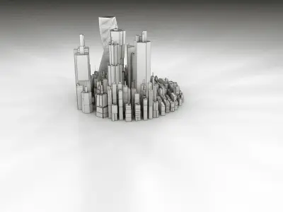 Sci Fi Cityscape Mega Pack Cyberpunk 57 Greeble Buildings Lot Free 3D model