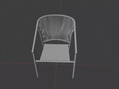 Wicker Stackable Dining Chair Low-poly 3D model