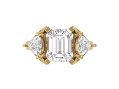 3 Stone Emerald Wedding Ring 3D print model