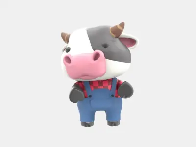 Cute Cow 3D Illustration 3D model purchase