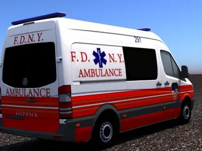 Mercedes Benz Sprinter 311 CDI New York City Ambulance 3D model