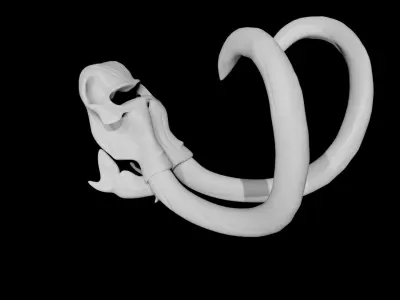 Mammoth Skull Low-poly 3D model
